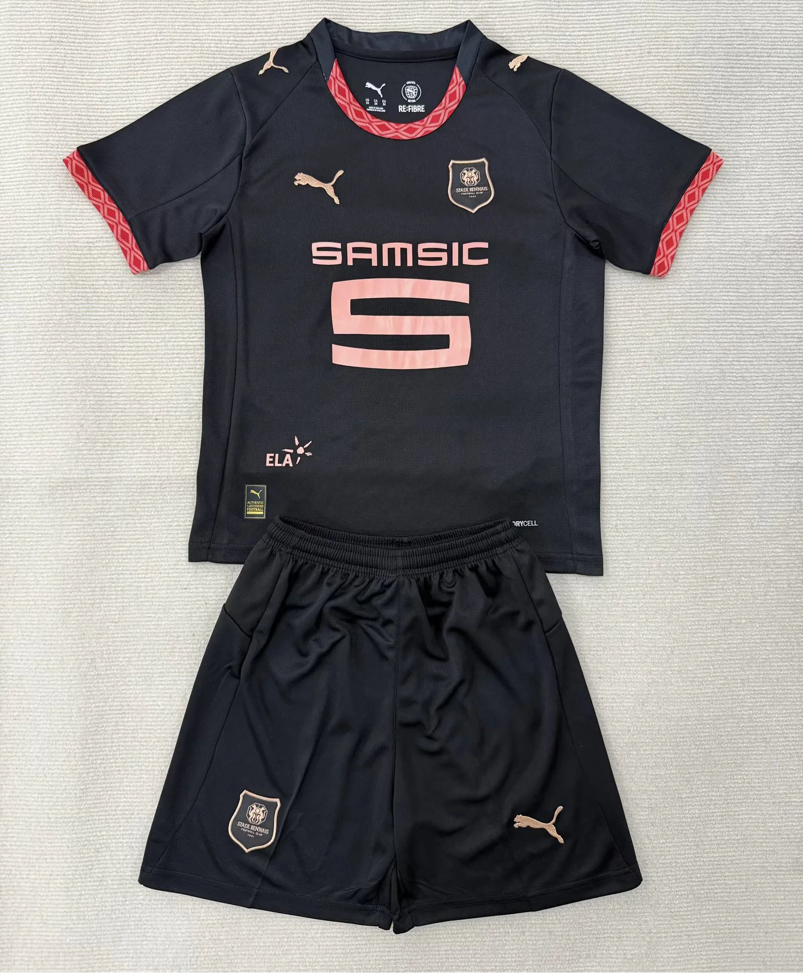 Kids-Stade Rennais 25/26 Third Black Soccer Jersey